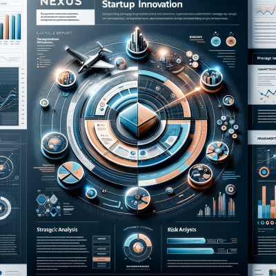 DALL·E 2024-01-10 08.17.15 - An image representing a Sample Report from Nexus, embodying their mission to empower startup innovation. The report features strategic analysis with i